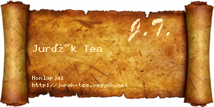 Jurák Tea névjegykártya